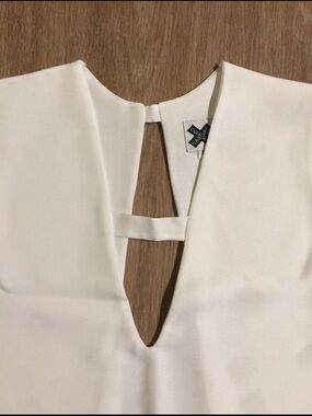 White V-Neck Strap Detail Women's Top